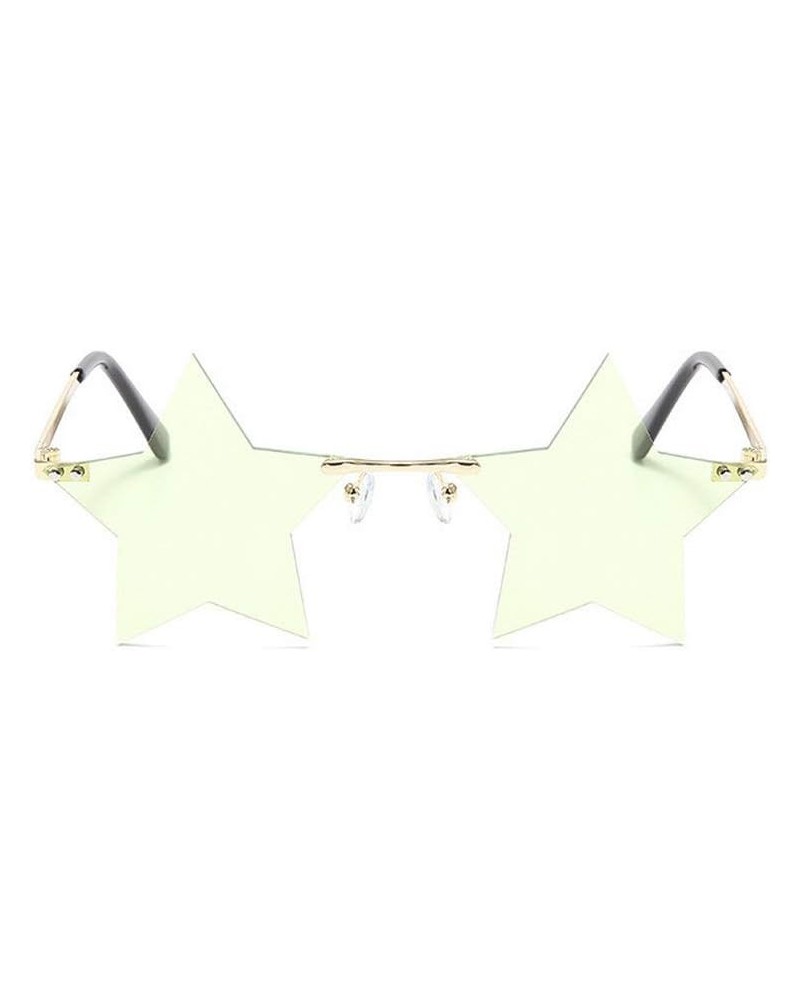 Vintage Sunglasses Women Star Mirror Rimless Sunglasses Men Frameless Trend Fashion Unique Small Sun Glasses Female Green $10...