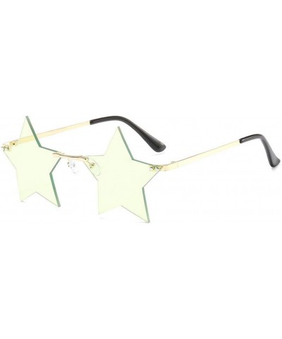 Vintage Sunglasses Women Star Mirror Rimless Sunglasses Men Frameless Trend Fashion Unique Small Sun Glasses Female Green $10...