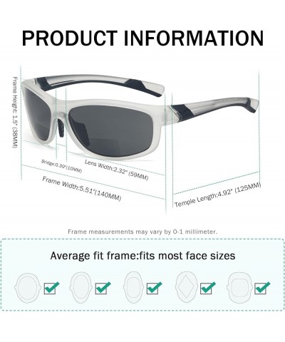 Polarized Bifocal Sport Sunglasses For Women (+3.50, Matte Black/Grey Lens) Clear/Grey Lens $19.88 Wayfarer