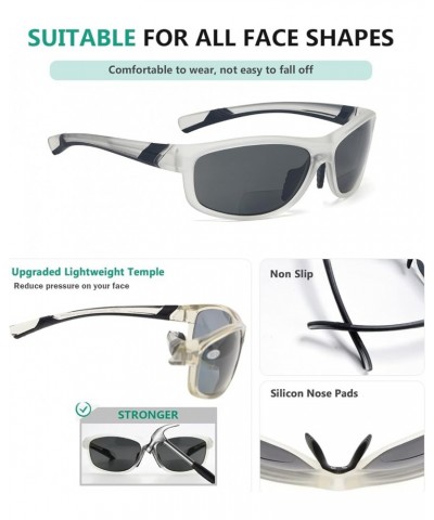 Polarized Bifocal Sport Sunglasses For Women (+3.50, Matte Black/Grey Lens) Clear/Grey Lens $19.88 Wayfarer