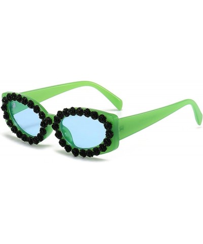 Sunglasses Women 2023 Sexy Flower Sunglasses Vintage Shades UV400 Sun Protection Eyewear Green $9.89 Square