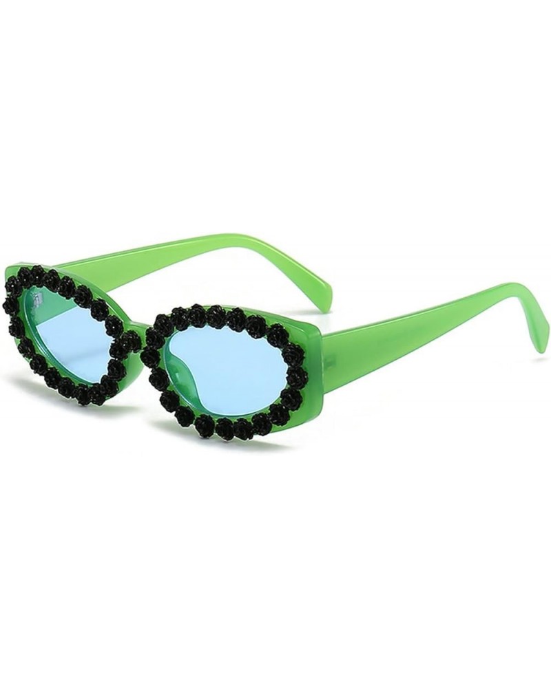 Sunglasses Women 2023 Sexy Flower Sunglasses Vintage Shades UV400 Sun Protection Eyewear Green $9.89 Square