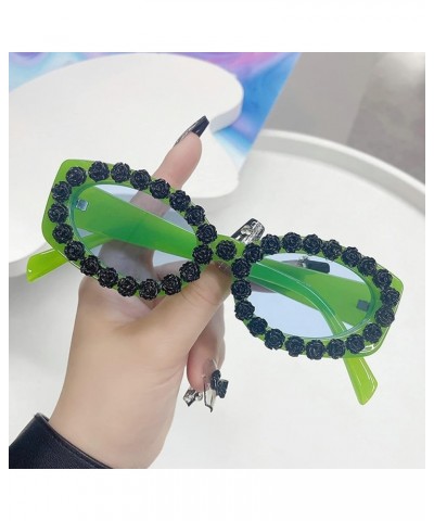 Sunglasses Women 2023 Sexy Flower Sunglasses Vintage Shades UV400 Sun Protection Eyewear Green $9.89 Square