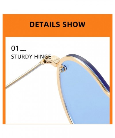 women Rimless Heart Shaped Sunglasses Transparent Frameless Candy Color Tinted Love Eyewear Yellow $9.29 Oval