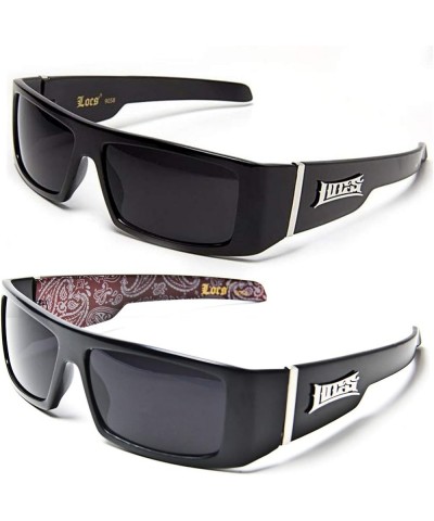 Gangsta Sunglasses Various Combos 58 Style 2 Pack Black Plain and Red Bandana $10.77 Designer