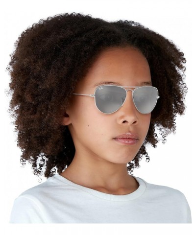 Junior Kids' Rj9506s Metal Aviator Sunglasses Silver/Grey Mirrored Silver $31.12 Aviator