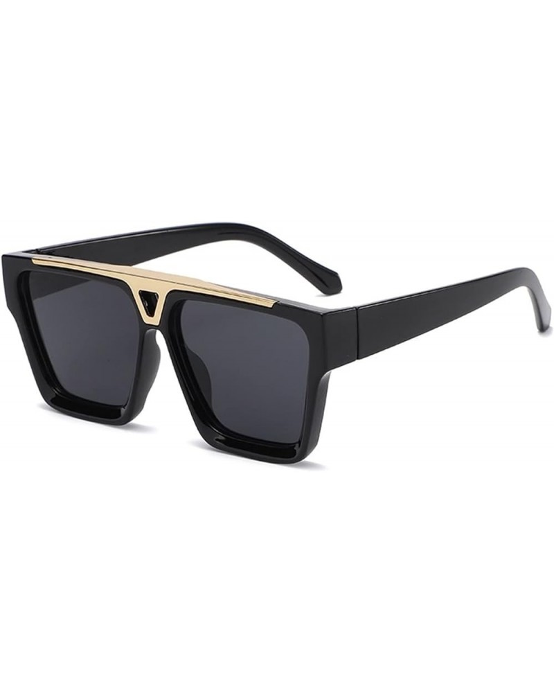 Square Big Frame Men's and Women's Street Sunglasses, Outdoor Holiday Sunshade Glasses (Color : F, Size : Medium) Medium F $1...