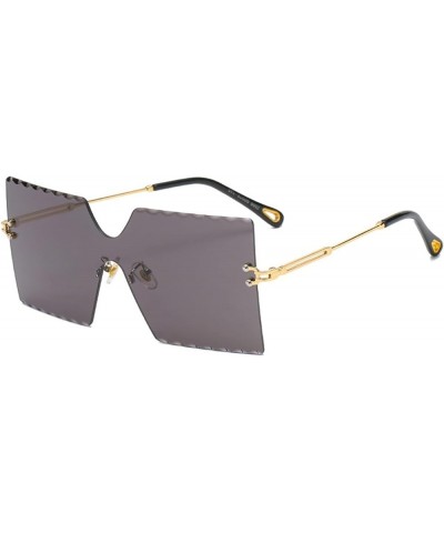 Frameless Street Shooting Men and Women Sunglasses Metal Frame Glasses (Color : A, Size : Medium) Medium A $21.33 Designer