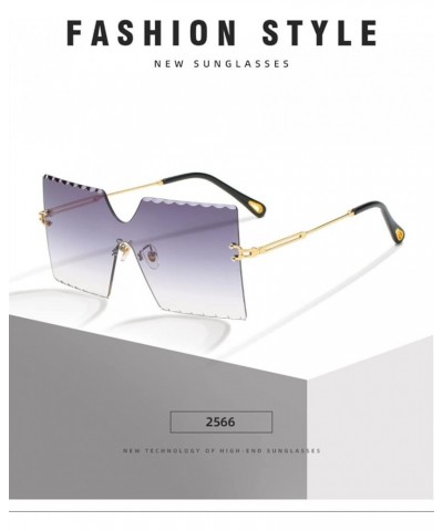 Frameless Street Shooting Men and Women Sunglasses Metal Frame Glasses (Color : A, Size : Medium) Medium A $21.33 Designer