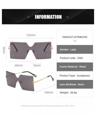 Frameless Street Shooting Men and Women Sunglasses Metal Frame Glasses (Color : A, Size : Medium) Medium A $21.33 Designer