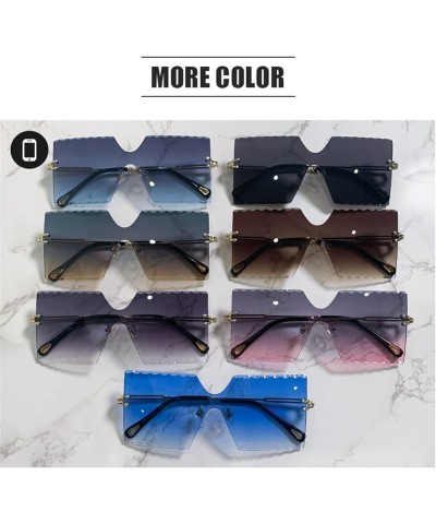 Frameless Street Shooting Men and Women Sunglasses Metal Frame Glasses (Color : A, Size : Medium) Medium A $21.33 Designer