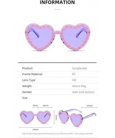 Heart Shape Woman Sunglasses Transparent Candy Color Sunglasses Love Colorful Party Favors Sunglasses (Color : D, Size : 1) 1...