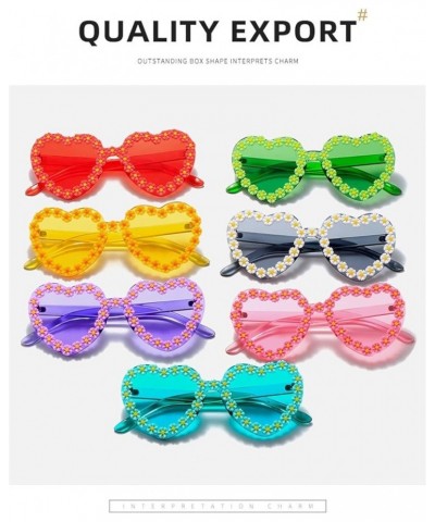 Heart Shape Woman Sunglasses Transparent Candy Color Sunglasses Love Colorful Party Favors Sunglasses (Color : D, Size : 1) 1...