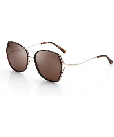 Polarized Sunglasses for Women Cateye Oversized Vintage Metal Frame Gradient Lens Sun Glasses UV400 Protection S1 Brown $21.8...