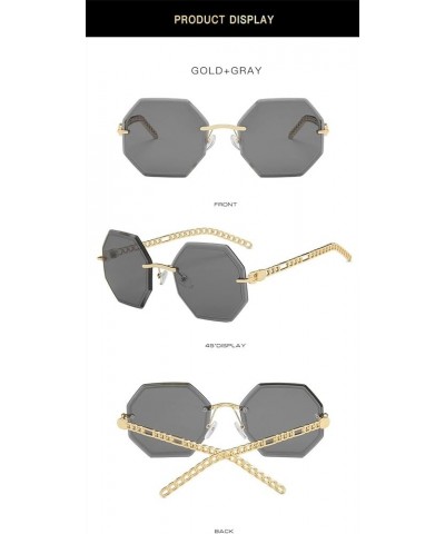 Fashion Rimless Men and Women Sunglasses Outdoor Vacation Beach Sunglasses (Color : C, Size : 1) 1A $16.24 Rimless