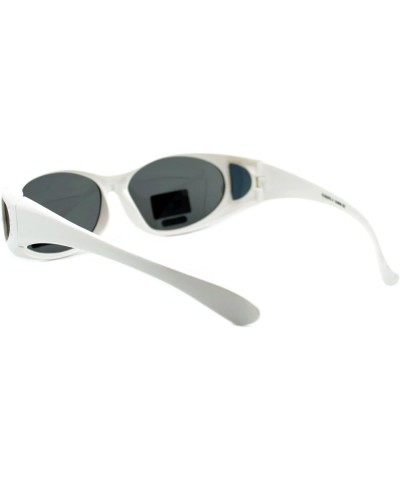 Polarized Lens Fit Over Glasses Sunglasses Womens Oval Frame Rhinestones White black $8.48 Oval