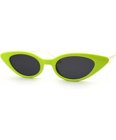 Womens Retro Gold Metal Arm Micro Cat Eye Indie Snug Sunglasses Green Black $10.05 Designer