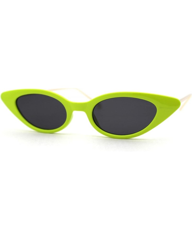 Womens Retro Gold Metal Arm Micro Cat Eye Indie Snug Sunglasses Green Black $10.05 Designer