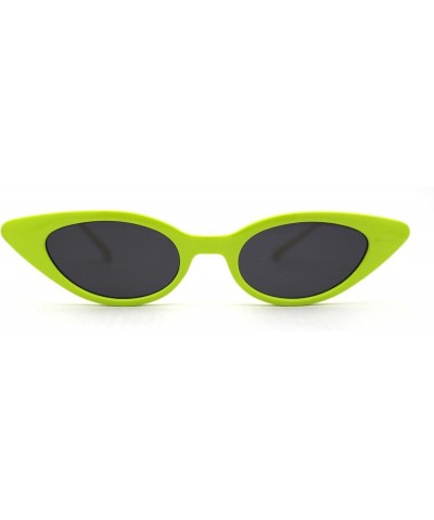 Womens Retro Gold Metal Arm Micro Cat Eye Indie Snug Sunglasses Green Black $10.05 Designer