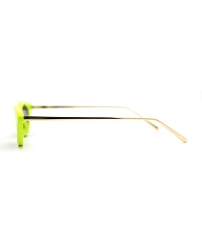 Womens Retro Gold Metal Arm Micro Cat Eye Indie Snug Sunglasses Green Black $10.05 Designer