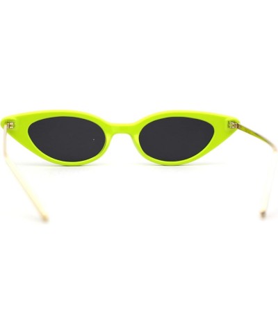 Womens Retro Gold Metal Arm Micro Cat Eye Indie Snug Sunglasses Green Black $10.05 Designer