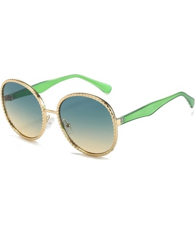 Metal Round Frame Fashion Men and Women Sunglasses Outdoor Vacation Photo Sunglasses (Color : B, Size : 1) 1 C $20.26 Designer