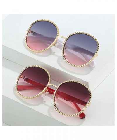 Metal Round Frame Fashion Men and Women Sunglasses Outdoor Vacation Photo Sunglasses (Color : B, Size : 1) 1 C $20.26 Designer