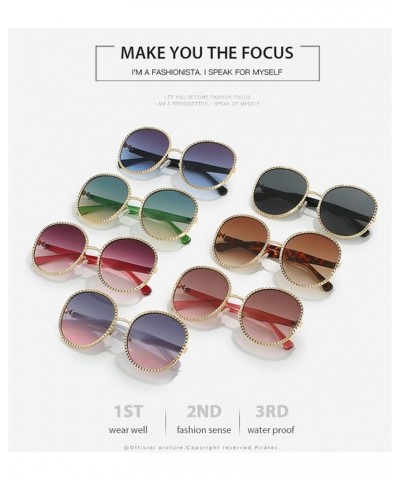 Metal Round Frame Fashion Men and Women Sunglasses Outdoor Vacation Photo Sunglasses (Color : B, Size : 1) 1 C $20.26 Designer