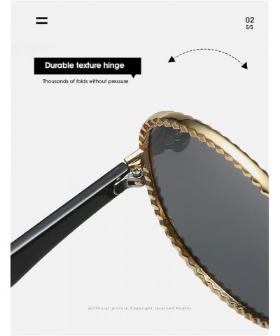 Metal Round Frame Fashion Men and Women Sunglasses Outdoor Vacation Photo Sunglasses (Color : B, Size : 1) 1 C $20.26 Designer