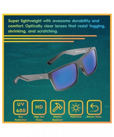 Swirl Rectangular Polarized Sunglasses, Matte Gray Frame/Smoke-Blue Mirror Lens, Medium $14.33 Rectangular