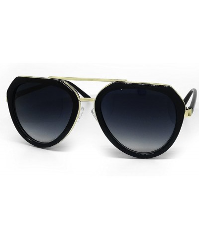 RAKOSTA c6076 Premium Retro Mirrored Funky Fashion Flat Top Aviator Sunglasses Black Premium $12.18 Aviator