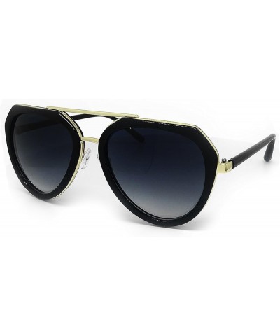 RAKOSTA c6076 Premium Retro Mirrored Funky Fashion Flat Top Aviator Sunglasses Black Premium $12.18 Aviator