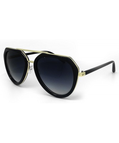 RAKOSTA c6076 Premium Retro Mirrored Funky Fashion Flat Top Aviator Sunglasses Black Premium $12.18 Aviator