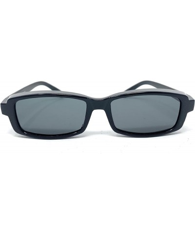 The Mini Fit Over Glasses, OTG, Polarized Unisex Wrap-Around Sunglasses for Men and Women Rectangle Black Smoke $11.57 Oval