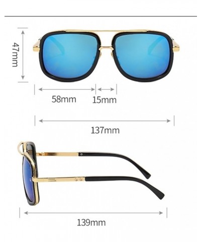 Large Frame Metal Men Fashion Sunglasses Driver Driving Sunglasses Square Sunglasses D $17.24 Square