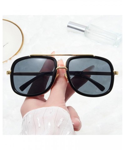 Large Frame Metal Men Fashion Sunglasses Driver Driving Sunglasses Square Sunglasses D $17.24 Square