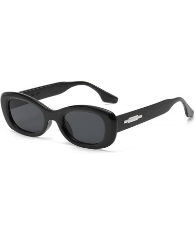 Oval Frame Trendy Men's And Women's Sunglasses Outdoor Hip Hop Photo Sunglasses Gift B $15.45 Oval