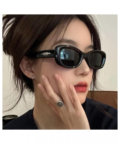 Oval Frame Trendy Men's And Women's Sunglasses Outdoor Hip Hop Photo Sunglasses Gift B $15.45 Oval