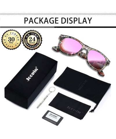 Square Sunglasses Polarized UV Protection Trendy Designer Sun Glasses Men Women A23-floral Mirrored Pink multicolored $9.33 W...