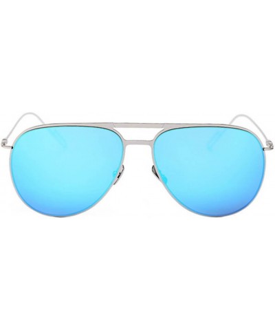 Women's Designer Sunglasses Metal Fashion Cateye Aviators Retro Mirror and Smoke Lens 86008 Blue Mirror $9.51 Pilot