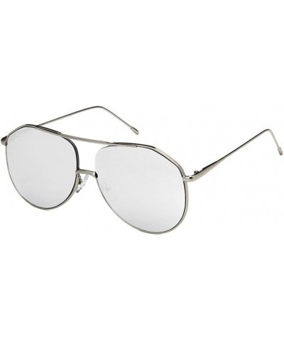 Unisex Sunglasses Retro Silver Yellow Drive Holiday Oval Non-Polarized UV400 Silver White Mercury $7.97 Oval