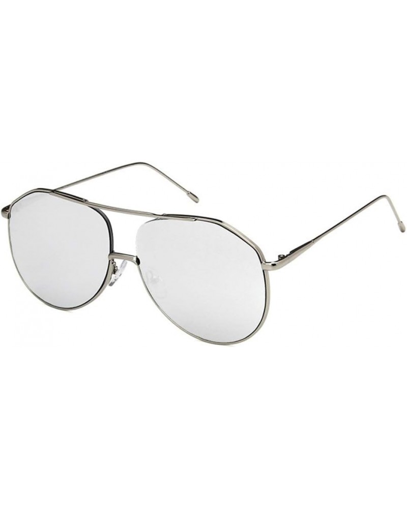 Unisex Sunglasses Retro Silver Yellow Drive Holiday Oval Non-Polarized UV400 Silver White Mercury $7.97 Oval