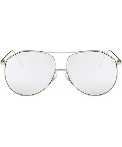 Unisex Sunglasses Retro Silver Yellow Drive Holiday Oval Non-Polarized UV400 Silver White Mercury $7.97 Oval