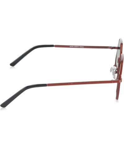 Cornered Round Sunglasses Dark Red $9.76 Round