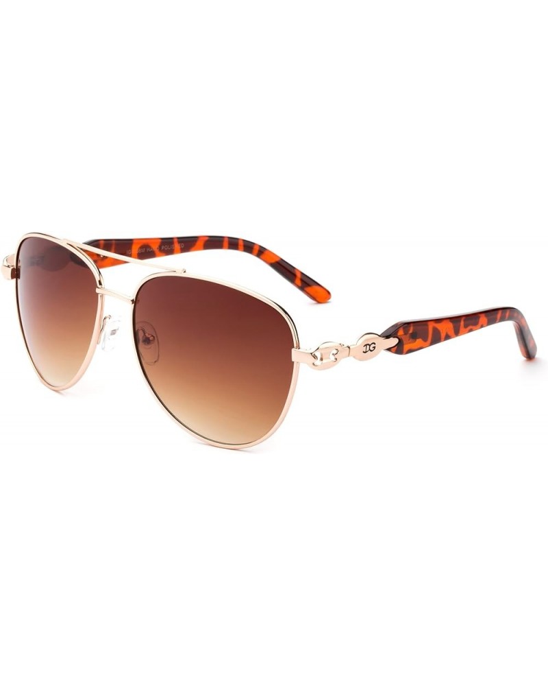 Newbee Fashion -"Ion" Pilot Style Over Sized Fashion Sunglasses Gold/Tortoise $9.68 Aviator