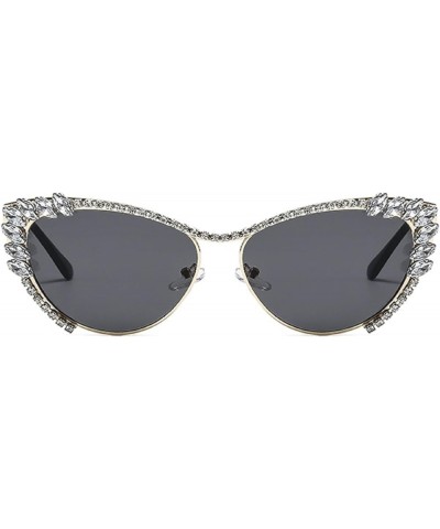 Popular Fashion Cat Eye Crystal Bling Rhinestone Sunglasses Womens Diamond Eyewear Trendy Sparkling rave Party glasses Black ...