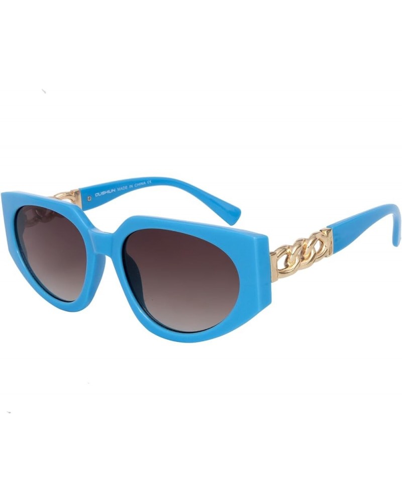 Vintage Cateye Sunglasses for Women Thick Frame Trendy Stylish Sun Shades Perfect for Outdoor Occasions Blue $18.08 Cat Eye