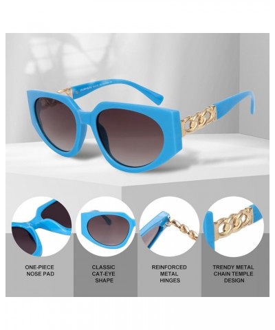 Vintage Cateye Sunglasses for Women Thick Frame Trendy Stylish Sun Shades Perfect for Outdoor Occasions Blue $18.08 Cat Eye