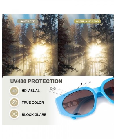 Vintage Cateye Sunglasses for Women Thick Frame Trendy Stylish Sun Shades Perfect for Outdoor Occasions Blue $18.08 Cat Eye