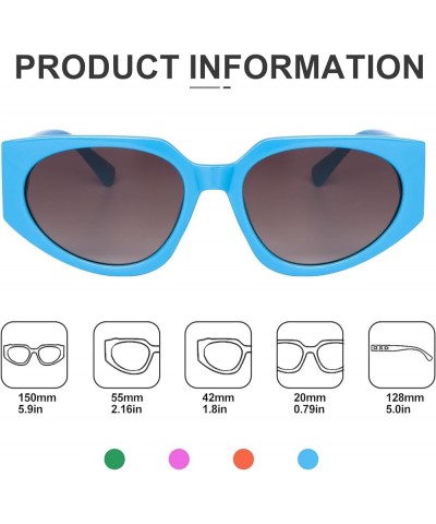 Vintage Cateye Sunglasses for Women Thick Frame Trendy Stylish Sun Shades Perfect for Outdoor Occasions Blue $18.08 Cat Eye